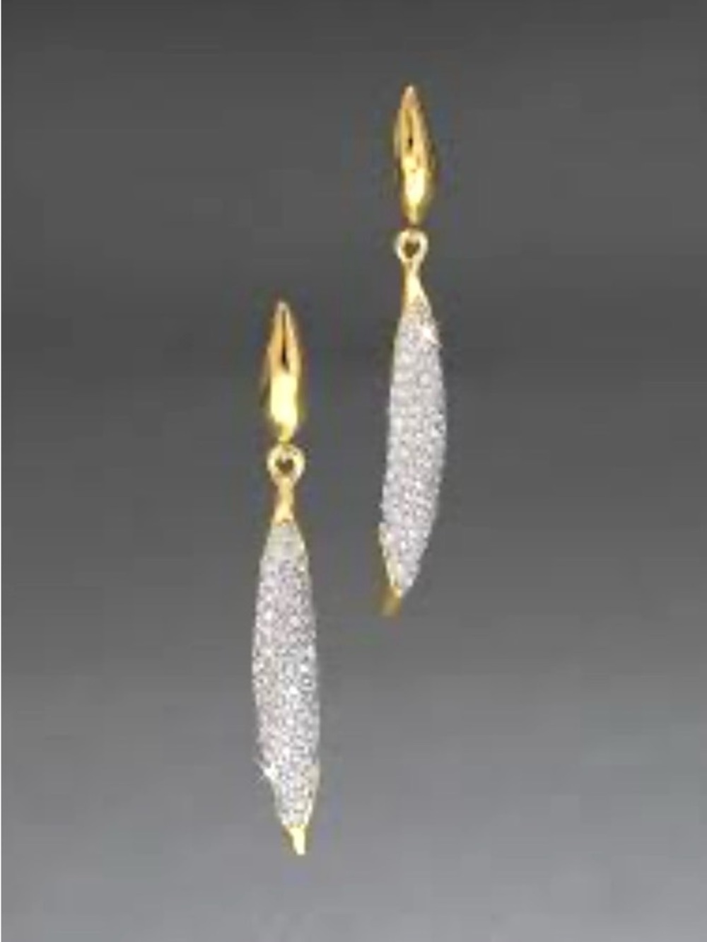 NEW Alexis Bittar Solanales Crystal Sliver Leverback Earrings Gold Clear JL31